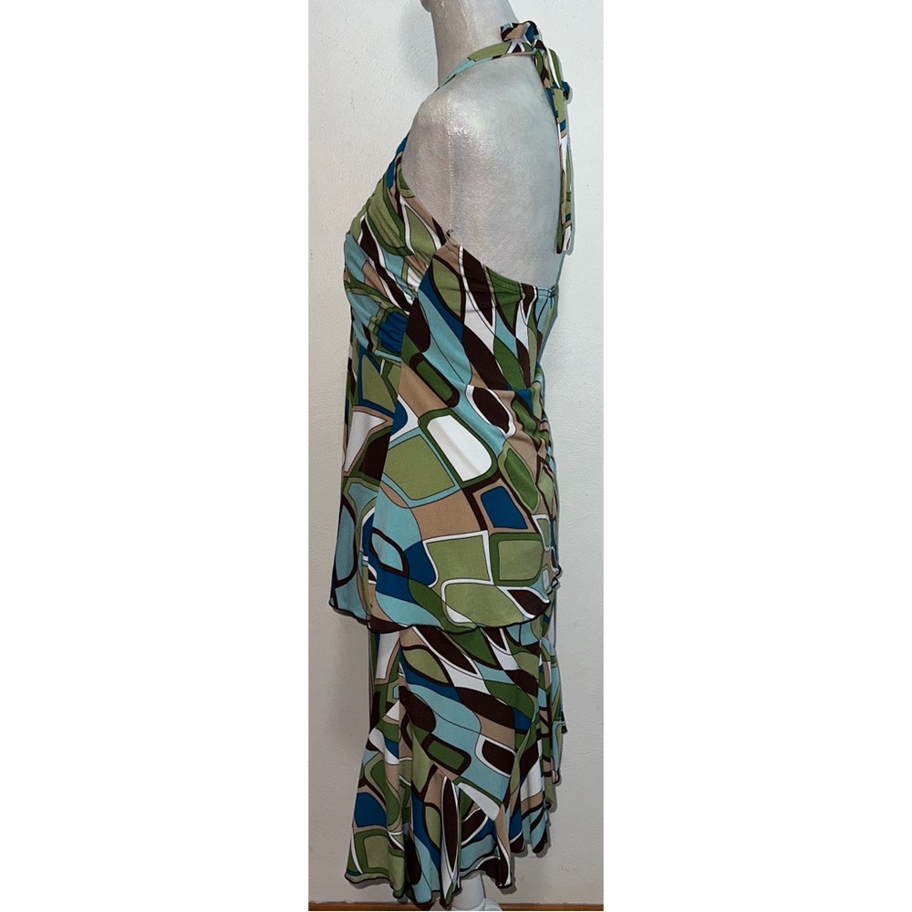 Vtg Y2K Abstract Stretch Halter Top & Mini Skirt Set - Picture 2 of 13